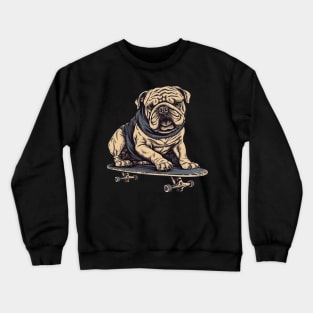 Bulldog on a skateboard Crewneck Sweatshirt